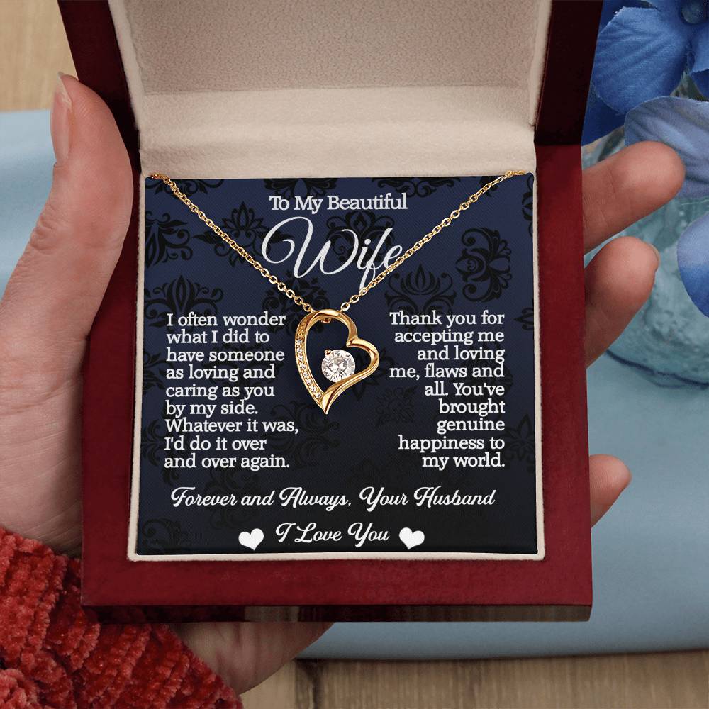 To My Beautiful Wife Forever Love Necklace