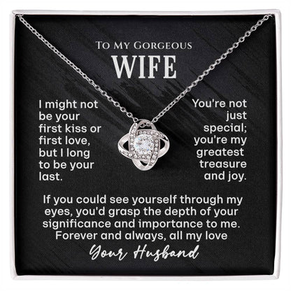 To My Gorgeous Wife Love Knot Necklace