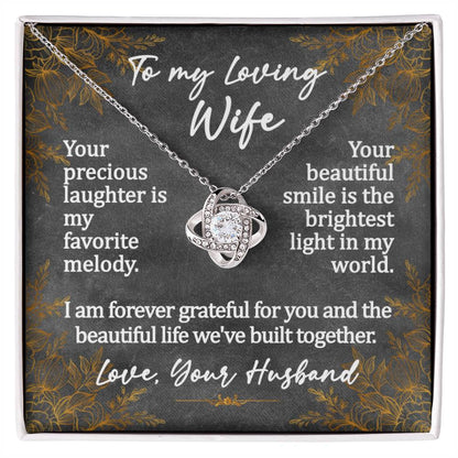 To My Loving Wife Love Knot Necklace