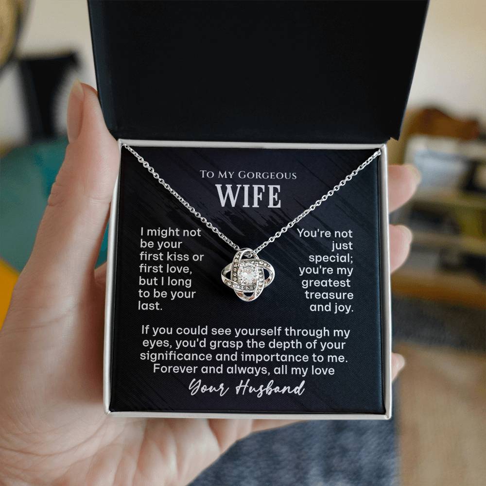 To My Gorgeous Wife Love Knot Necklace