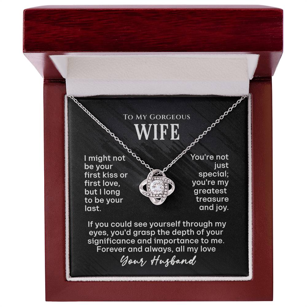 To My Gorgeous Wife Love Knot Necklace