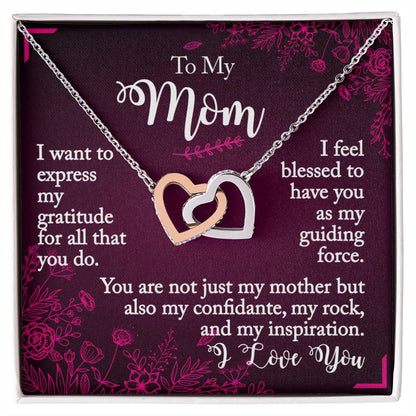 To My Mom Interlocking Hearts Necklace