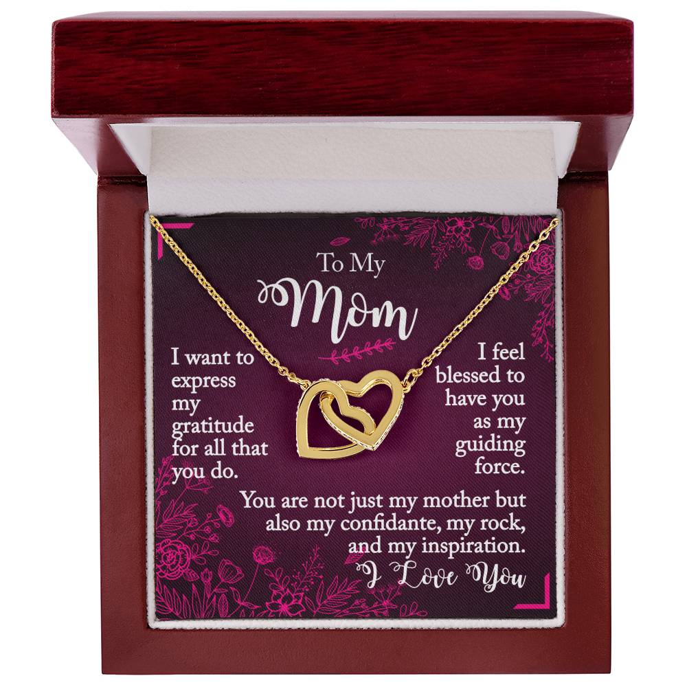 To My Mom Interlocking Hearts Necklace