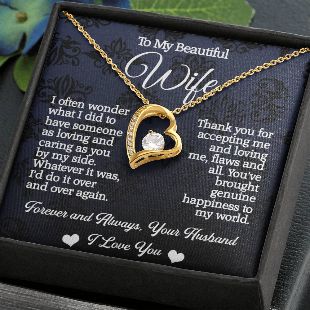 To My Beautiful Wife Forever Love Necklace